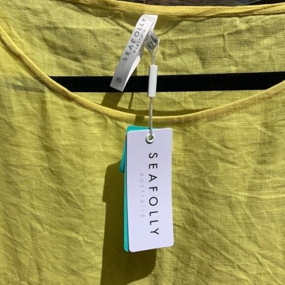 🌻Seafolly Brightfolk Yellow Embroidered Linen Top Size XS/S {NEW WITH TAGS!}. - Picture 10 of 10